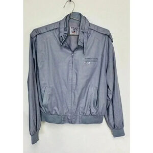 Vintage 1990s Trader Bay Mens Size XL Tall Bomber‎ Jacket Blue Gray Pockets
